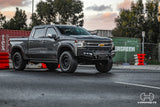 Hamer Atlas Series bull bar fitted to Chevrolet Silverado 1500 LTZ, front angle view