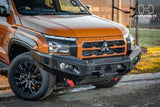 Close-up of Hamer 4x4 King Series bull bar recovery point on Triton MV