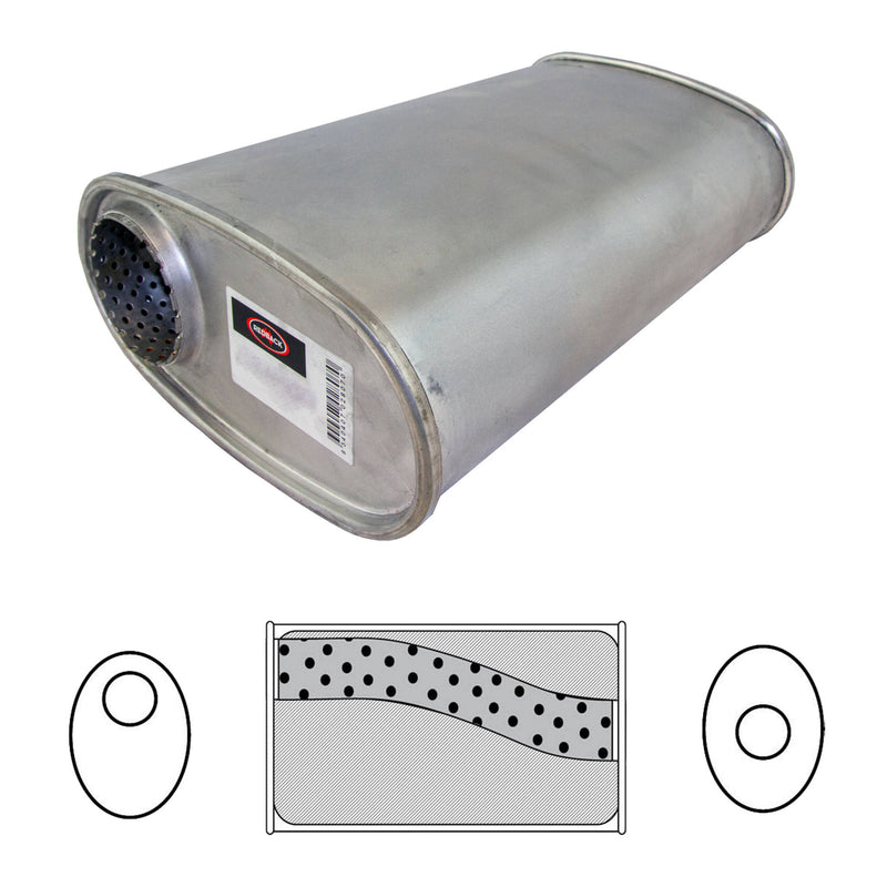 10" x 4" Oval, 14" Long, 2 1/4" Offset/Centre, Megaflow (No Spigots)