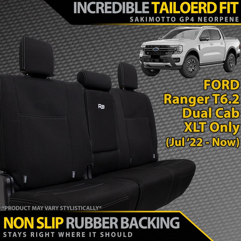 Ford Ranger T6.2 XLT Neoprene Rear Row Seat Covers (In Stock)