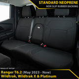 Ford Ranger T6.2 Wildtrak, Wildtrak X & Platinum Neoprene Rear Row Seat Covers (In Stock)