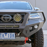 Toyota Fortuner 2021 onwards with matte black Toro bull bar, full front view