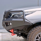 Front-on view of the Toro bull bar for Toyota Fortuner N160 showing hoop and wings