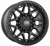 King Growler 8 Satin Black 18x9 multi-fit wheel - front face view