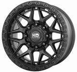 King Growler 8 satin black wheel side angle view showing multi-spoke face and lip