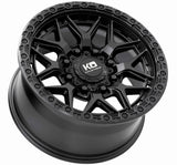 King Growler 8 satin black wheel three-quarter view showing wheel face and barrel