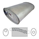 Redback Muffler 11" x 6" Oval, 18" Long, 2 1/2" Offset/Centre, Megaflow (No Spigots) - Brixton 4x4 - Buy Online Now!