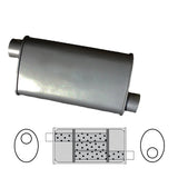 Redback Muffler 8" x 4" Oval, 16" Long, 2" Offset/Offset, Triflow - Brixton 4x4 - Buy Online Now!