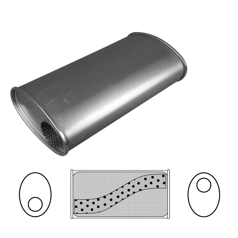 8" x 4" Oval, 14" Long, 2 1/4" Offset/Offset, Megaflow (No Spigots) - Brixton 4x4 - Buy Online Now!