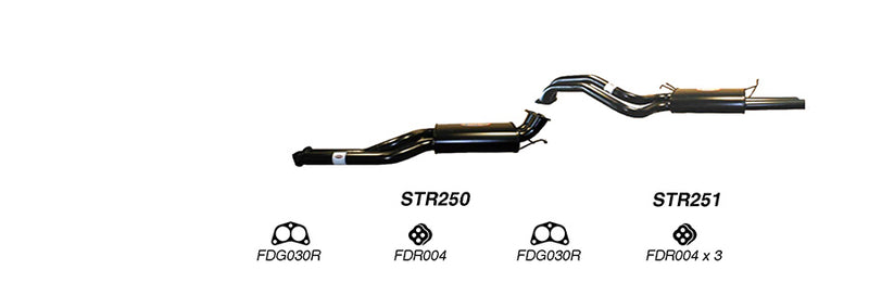 Redback Exhaust Twin 2 1/2" Cat Back System for Ford Falcon (09/2002 - 09/2005)