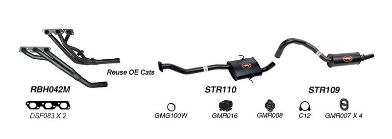 Redback Exhaust 2 1/2" System (Reuse OE Cats)  for Holden Commodore 04/1995 - 12/2000