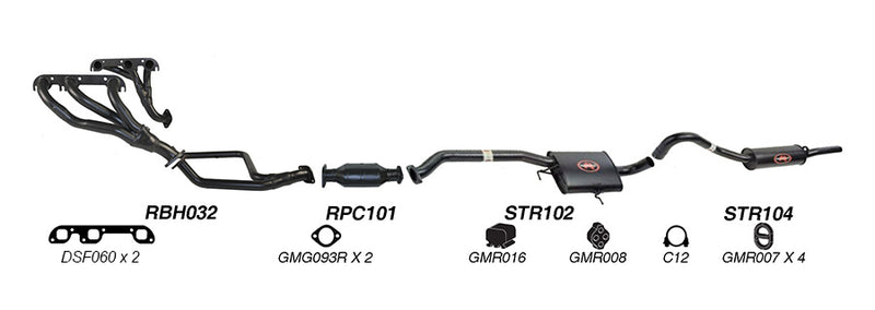 Redback Exhaust System for Holden Commodore 08/1988 - 04/1995 Calais 08/1988 - 1995