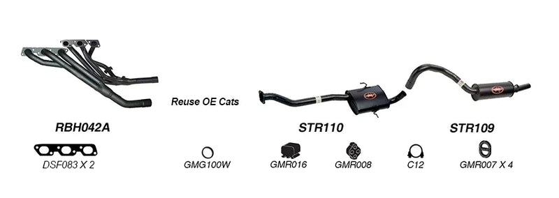 Redback Exhaust 2 1/2" System (Reuse OE Cats) for Holden Commodore (04/1995 - 12/2000) - Brixton 4x4 - Buy Online Now!