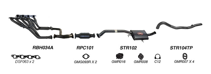 Redback Exhaust 2 1/2" Complete System for Holden Calais (04/1995 - 09/1997), Commodore (04/1995 - 1997)