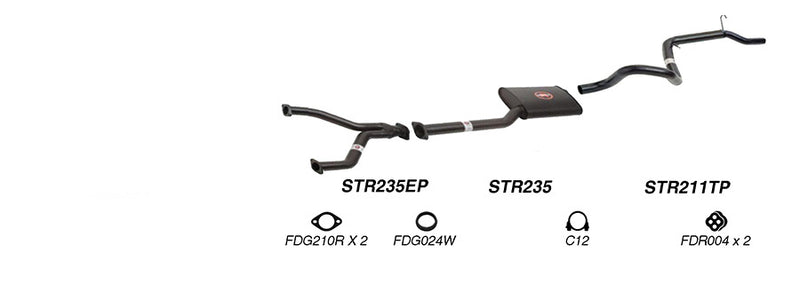 Redback Exhaust 2 1/2" Cat Back System for Ford Falcon (01/1998 - 09/2002), Fairmont (01/1998 - 09/2002)