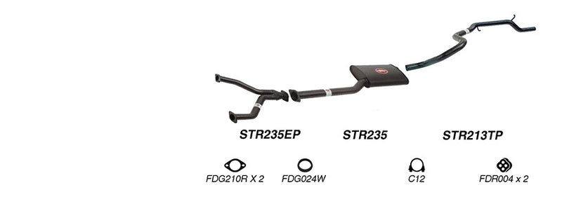 Redback Exhaust 2 1/2" Cat Back System for Ford Fairmont (01/1992 - 08/1998), Falcon (01/1992 - 08/1998)