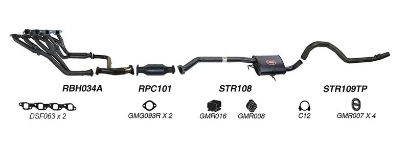 Redback Exhaust 2 1/2" Complete System for Holden Commodore (01/1988 - 1995) - Brixton 4x4 - Buy Online Now!