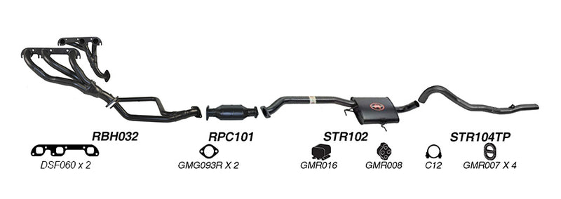 Redback Exhaust System for Holden Commodore (08/1988 - 04/1995), Calais (08/1988 - 1995)