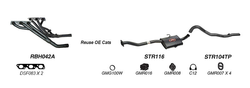 Redback Exhaust 2 1/2" System (Reuse OE Cats)  for Holden Commodore (04/1995 - 1997), Calais (04/1995 - 1997)
