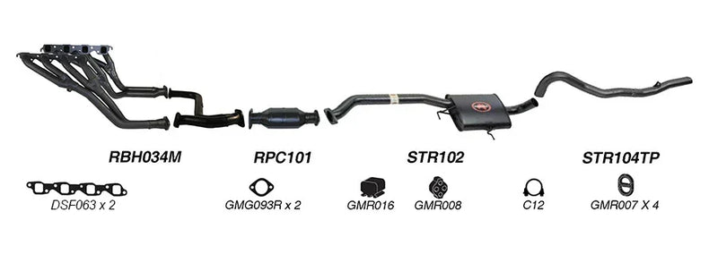 Redback Exhaust 2 1/2" Complete System for Holden Calais (04/1995 - 09/1997), Commodore (04/1995 - 1997) - Brixton 4x4 - Buy Online Now!