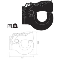 TAG 5 Tonne (5T) Forged Pintle Hook With Powder Coated ADR 62/02 Compliant Design