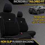 Razorback 4x4 GP4 Standard Neoprene 2x Front Seat Covers Suitable for a Mitsubishi Triton MR