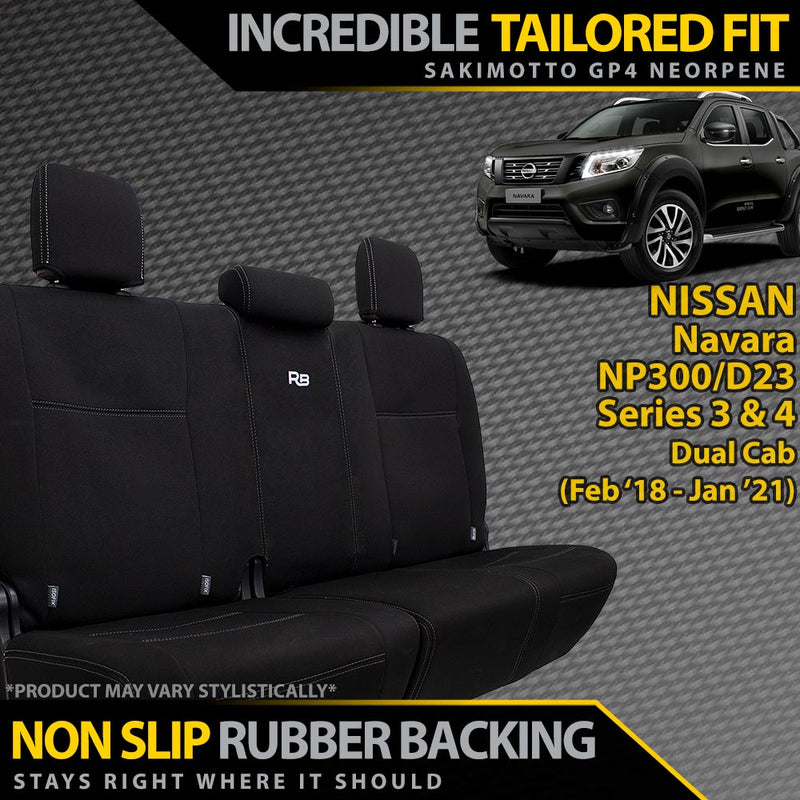 Nissan Navara NP300 Series 3 & 4 Neoprene Rear Row Seat Covers (In Stock)