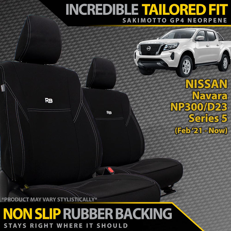 Nissan Navara Series 5 Neoprene 2x Front Seat Covers