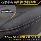 Razorback 4x4 GP4 Standard Neoprene 2x Front Seat Covers suitable for a Toyota Landcruiser 79 Single Cab (In Stock)