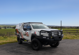 Clearview Power Boards electric side steps lowered on a Toyota Hilux N90 Double Cab