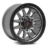 Loaded Stockton Wheels in Grey Centre Black Lip