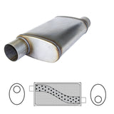 Redback Sports Muffler with Spigots Mega Power 409 Stainless 14" O/O 2"