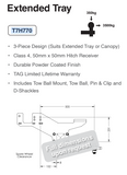 TAG Heavy Duty Extended Towbar for Mazda BT-50 (07/2020 - on), Isuzu D-MAX (06/2020 - on)