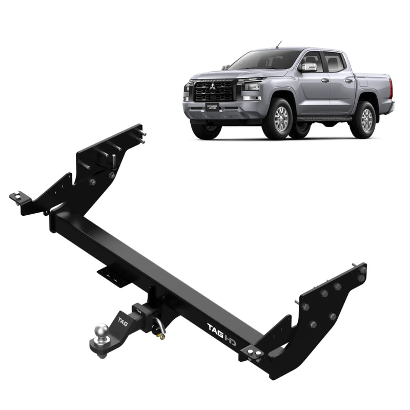 TAG Heavy Duty Towbar & Direct Fit Wiring for Mitsubishi Triton MV Styleside Ute (2024 - On) - Brixton 4x4 - Buy Online Now!