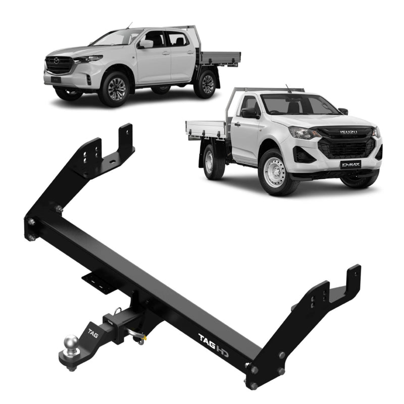 TAG Heavy Duty Extended Towbar for Mazda BT-50 (07/2020 - on), Isuzu D-MAX (06/2020 - on) - Without Bumper Step