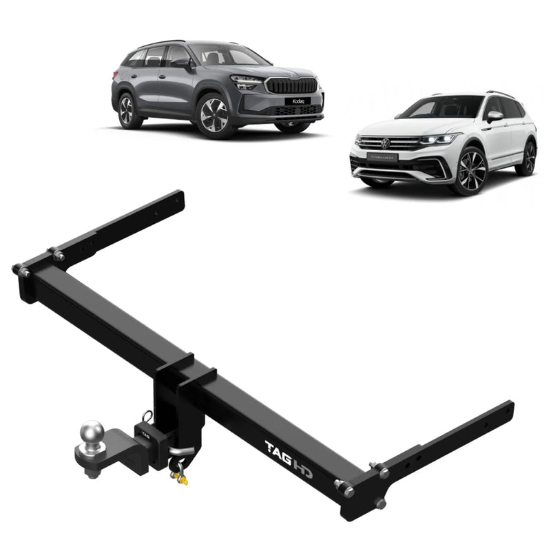 TAG Heavy Duty Towbar & Direct Fit Wiring For Volkswagen Tiguan (05/2016 - 10/2024), Skoda Kodiaq (10/2016 - on) - Brixton 4x4 - Buy Online Now!