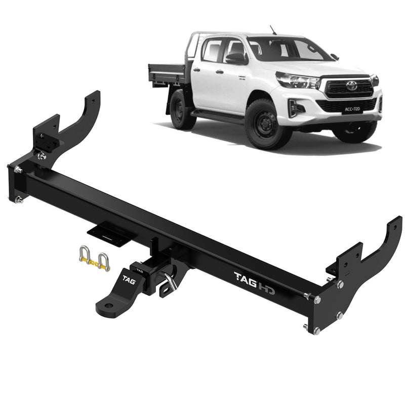 TAG Heavy Duty Towbar & Direct Fit Wiring For Toyota Hilux Models With No Rear Bumper Step (08/2008 - 09/2015)