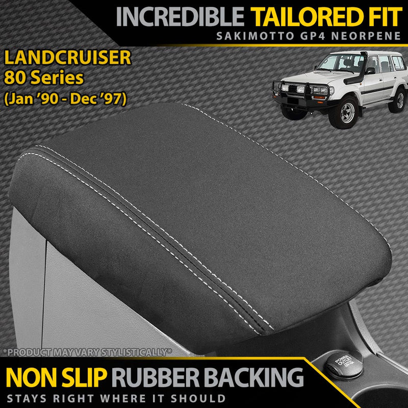 Razorback 4x4 GP4 Standard Neoprene Console Lid Cover suitable for a Toyota Landcruiser 80 Series (Made to Order)