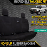 Razorback 4x4 GP4 Standard Neoprene 2nd Row 100% Bench Seat Covers suitable for a Toyota Landcruiser 80 Series DX & Standard (Made to Order)