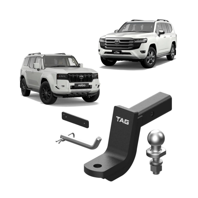 TAG 50mm Towbar Hitch & Wiring Harness Kit for Toyota Landcruiser 300 Series (07/2021 - on), Prado 250 Series (08/2024 - On) - Brixton 4x4 - Buy Online Now!