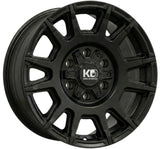 King Trekka Satin Black 17x8 multi-fit wheel - front face view