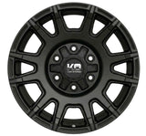 King Trekka Satin Black 17x8 multi-fit wheel - angled profile view