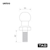 TAG Ball Mount Hitch Kit (Lug + Locking Pin + Tow Ball + Ball Cover + Hitch Cover + Shin Protector) - Brixton 4x4 - Buy Online Now!