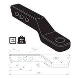 TAG 2" Drop Forged Tow Ball Mount - 222mm Long, 50mm Square Hitch