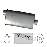 Redback Muffler 2.5" Inlet 10x4 12" Long Offset Centre (No Spigots) - Brixton 4x4 - Buy Online Now!