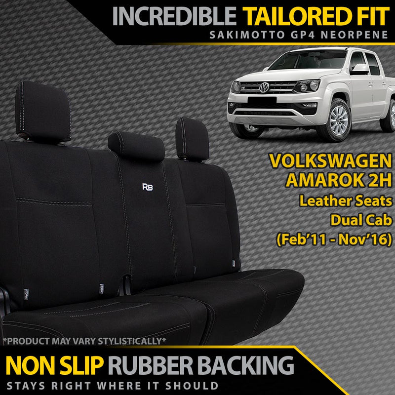 Volkswagen Amarok 2H (Leather Seats) Neoprene Rear Row Seat Covers