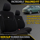 Volkswagen Transporter T6 Neoprene 2x Front Bucket Seat Covers (Made to Order)