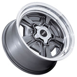 American Racing Marauder VN517 anthracite alloy wheel with diamond cut lip angled view