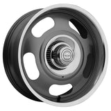 American Racing VN506 alloy wheel in Mag Grey with Polished lip - front view