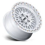 KMC Aztec KM554 Gloss Silver wheel - angled profile view